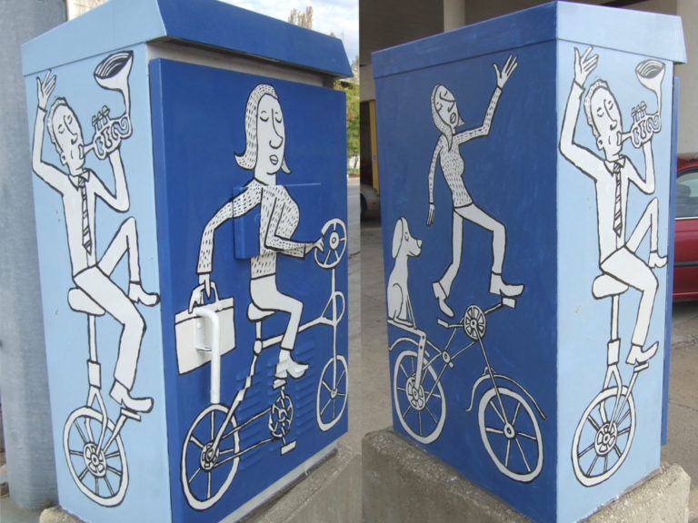 Blue Traffic boxes, Bloomington, IN
