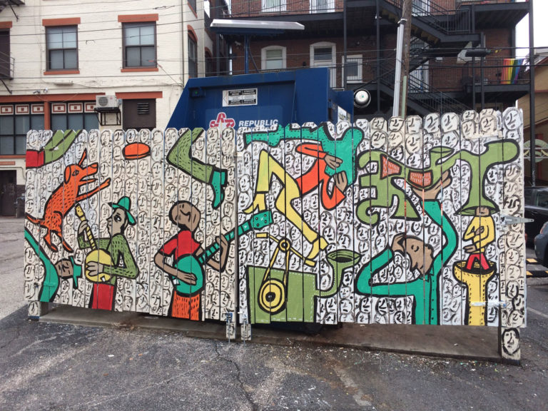 Trash compactor mural, Bloomington, IN